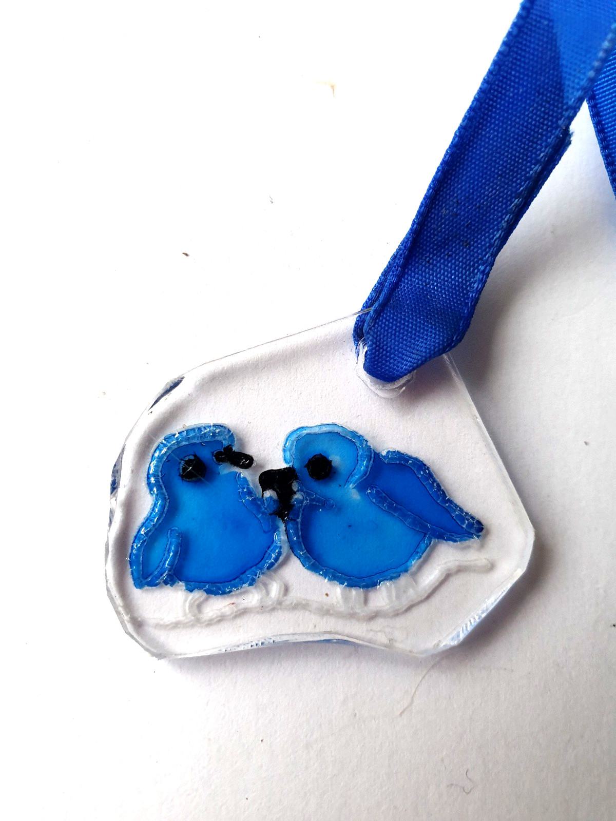 Plastic Bookmark Blue Birds in Love Romantic Gift x Him Her Him