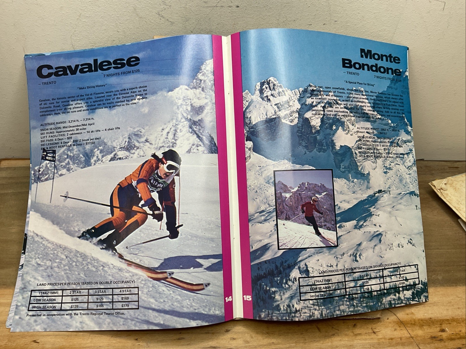 1974 Alitalia Air Transpiration Europa ski Tour Adventures United Airlines B40