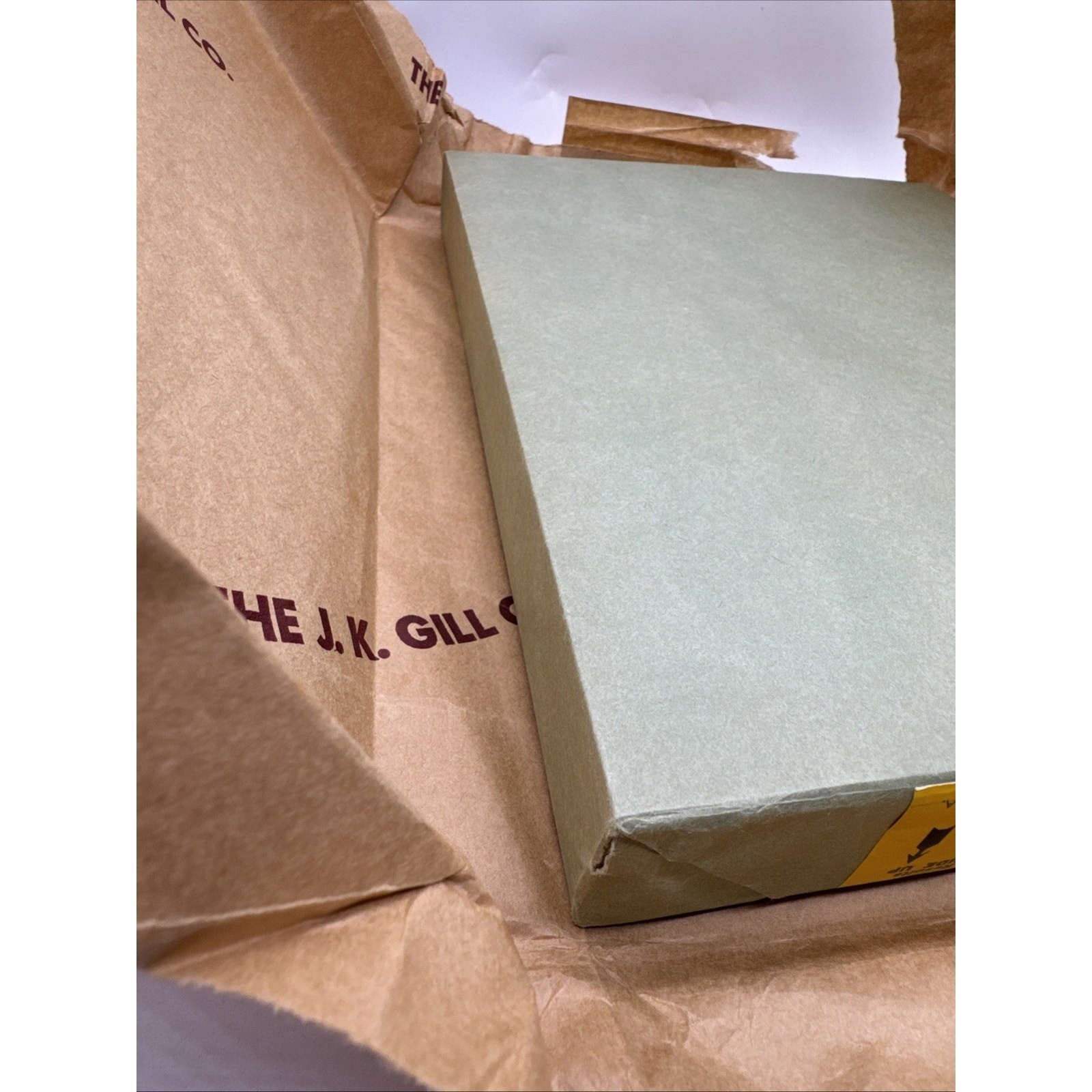 ANTIQUE 500 PAGE REAM AB DICK GOLD LABEL WATERMARKED BOND SPIRIT PROCESS 1920S