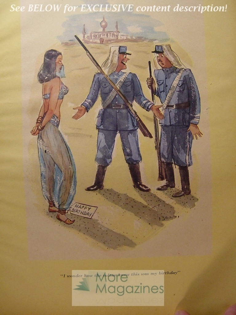 BIG lot of CARTOONS from ESQUIRE magazine 1943! WWII Era