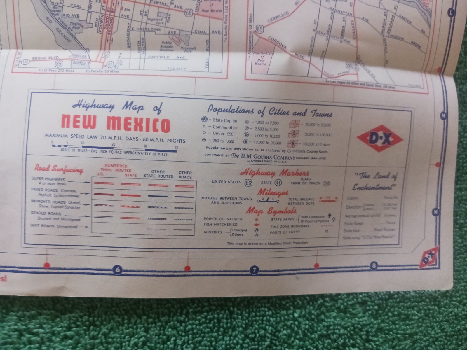 Vintage D-X Road Maps Colorado New Mexico
