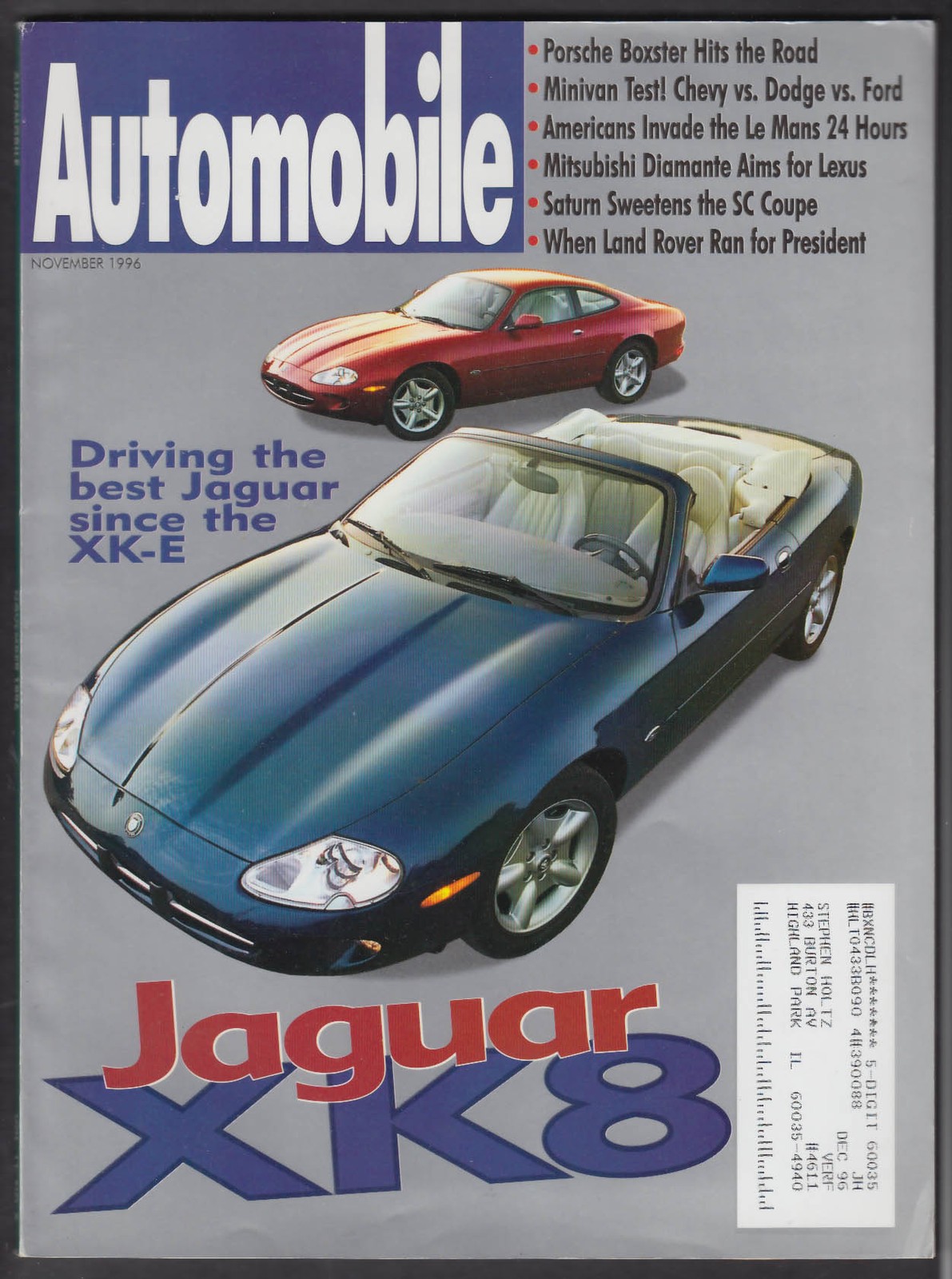 AUTOMOBILE Jaguar XK8 Porsche Boxster Land Rover Nissan 200SX SE-R + 11 1996