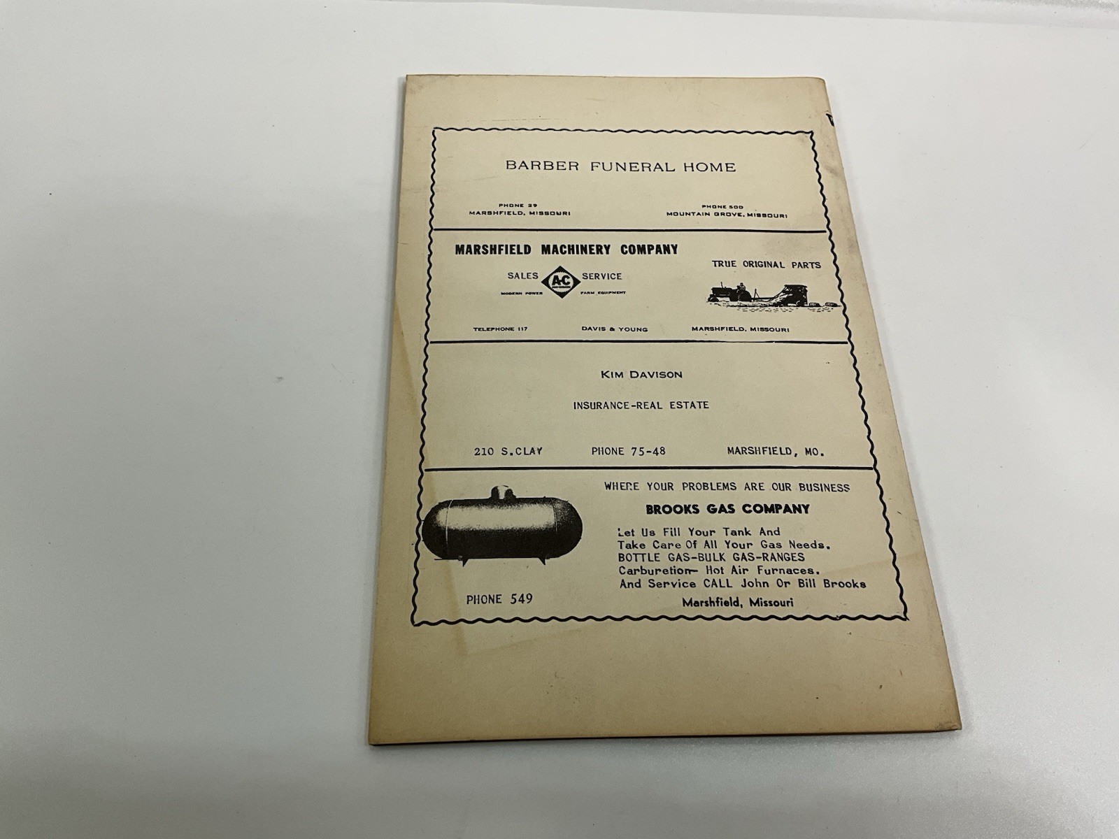 Vintage Webster County Missouri Farm Directory Marshfield Seymour Ford Ads