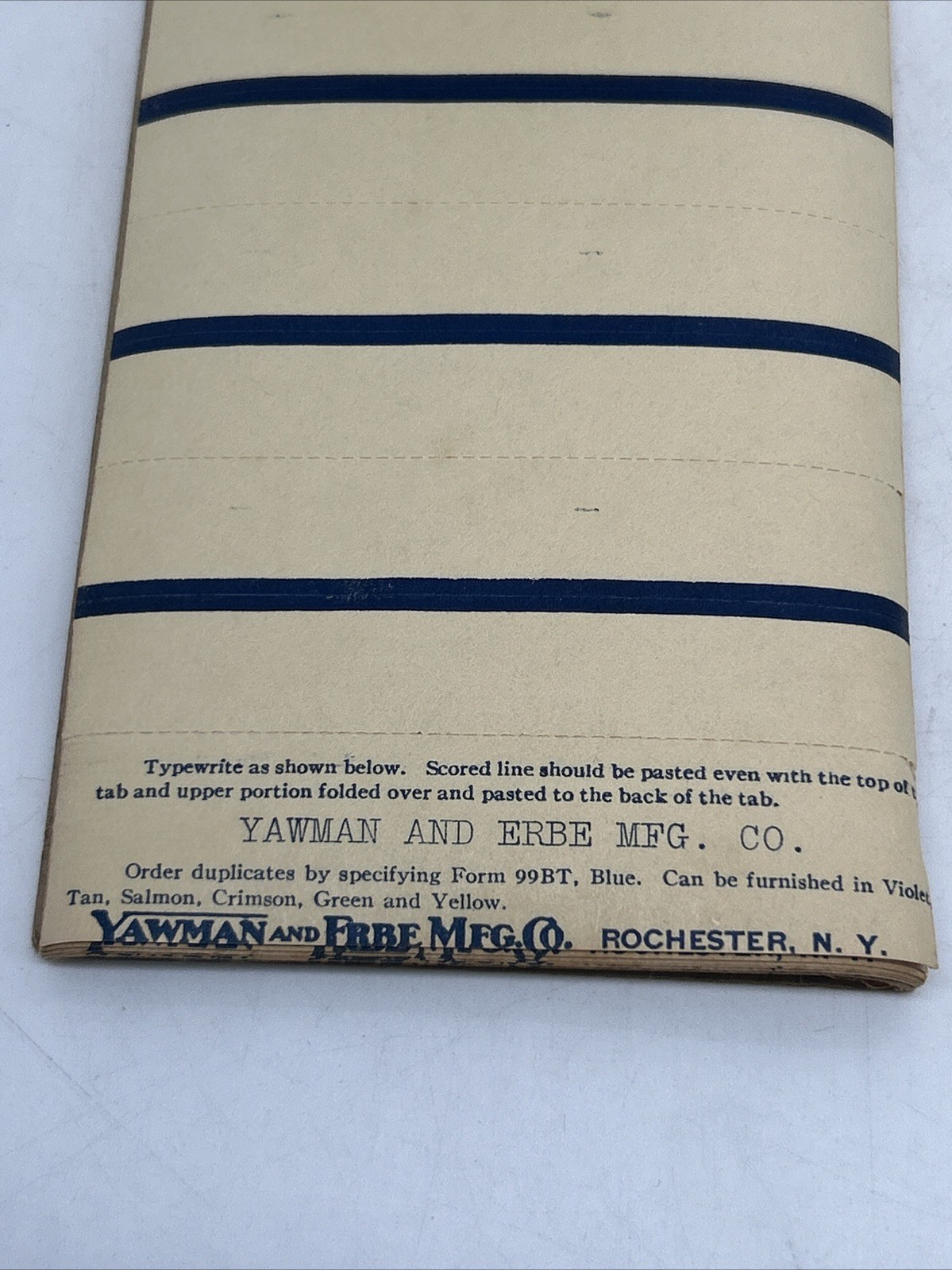 3 Vintage Packs Of Y&E Gummed Labels No. 99 Green & Blue Typewriter Sheets RARE