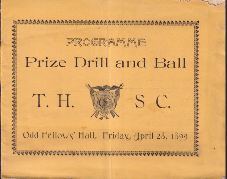 Taunton High School Cadets Prize Drill & Ball Programme 4/28 1899 MA