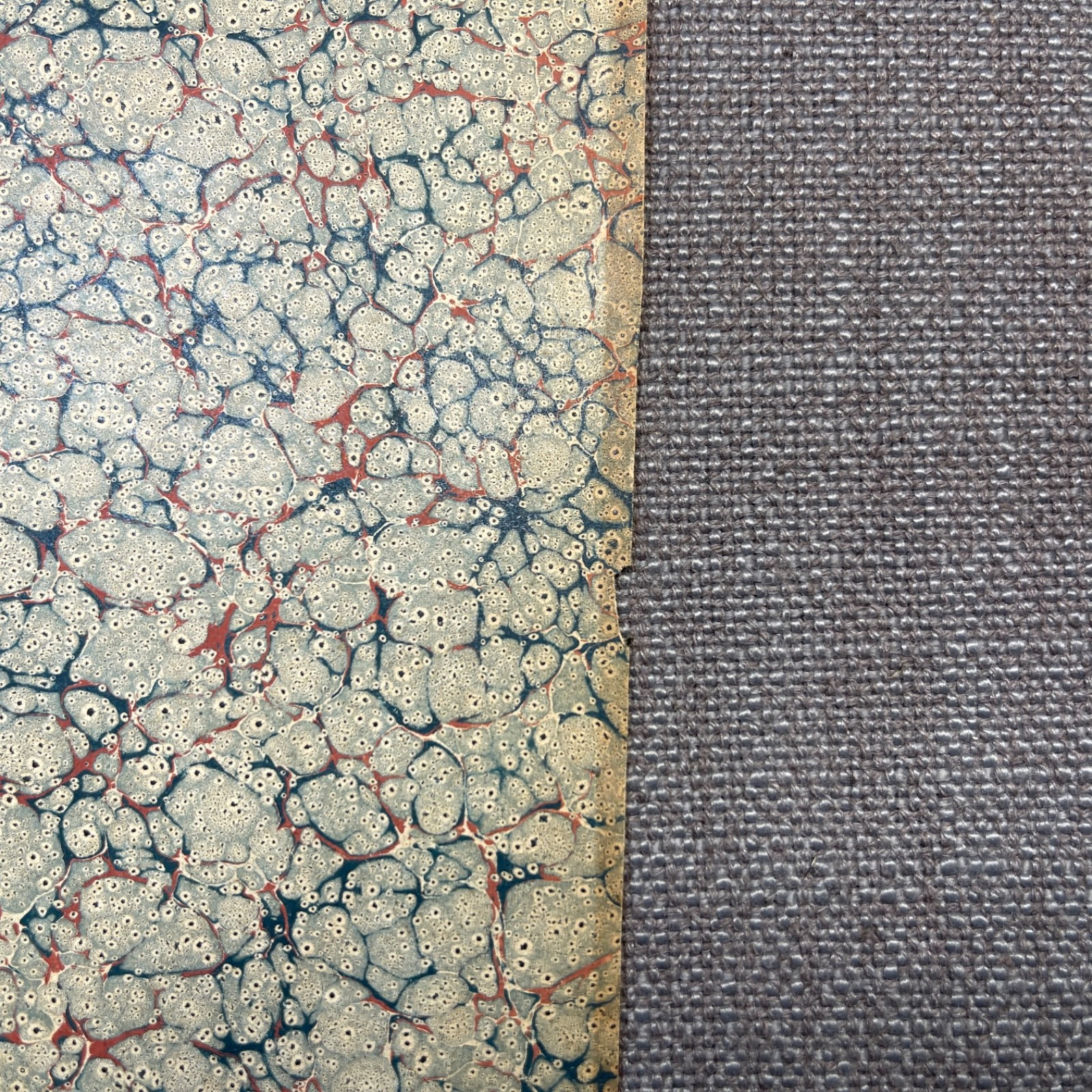 Antique Marbled End Papers Bookbinding Blue Red White Purple Lot of 3