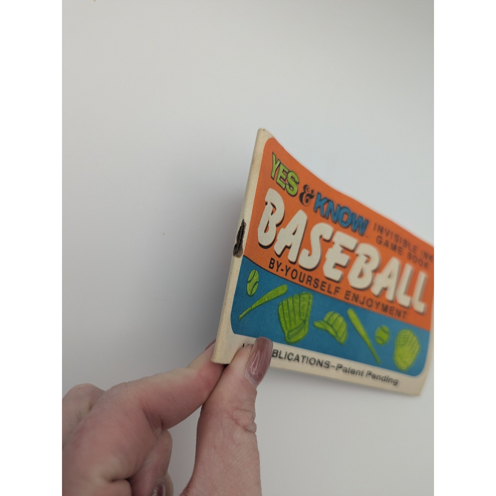 Vintage Yes & Know Invisible Ink Baseball Game Book Lee Publications Printed USA