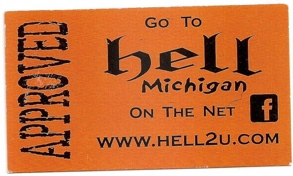 Orange Novelty Card: “Go To Hell, Michigan”