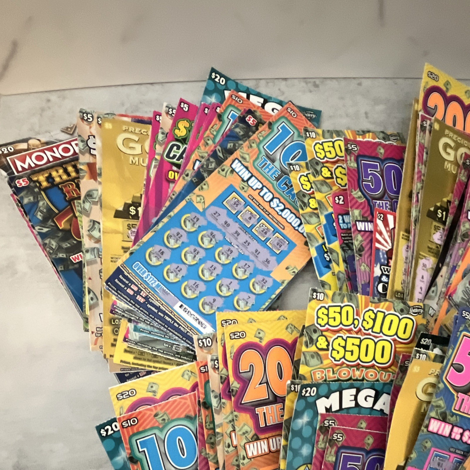 Mixed Lot Scratch-Off Lottery Game Tickets (Mixed Designs)-Non Winning