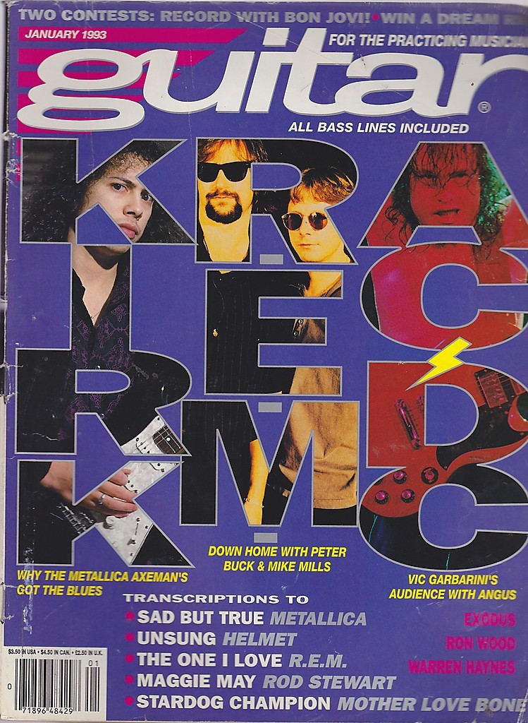 JAN 1993 GUITAR vintage music magazine REM – AC/DC