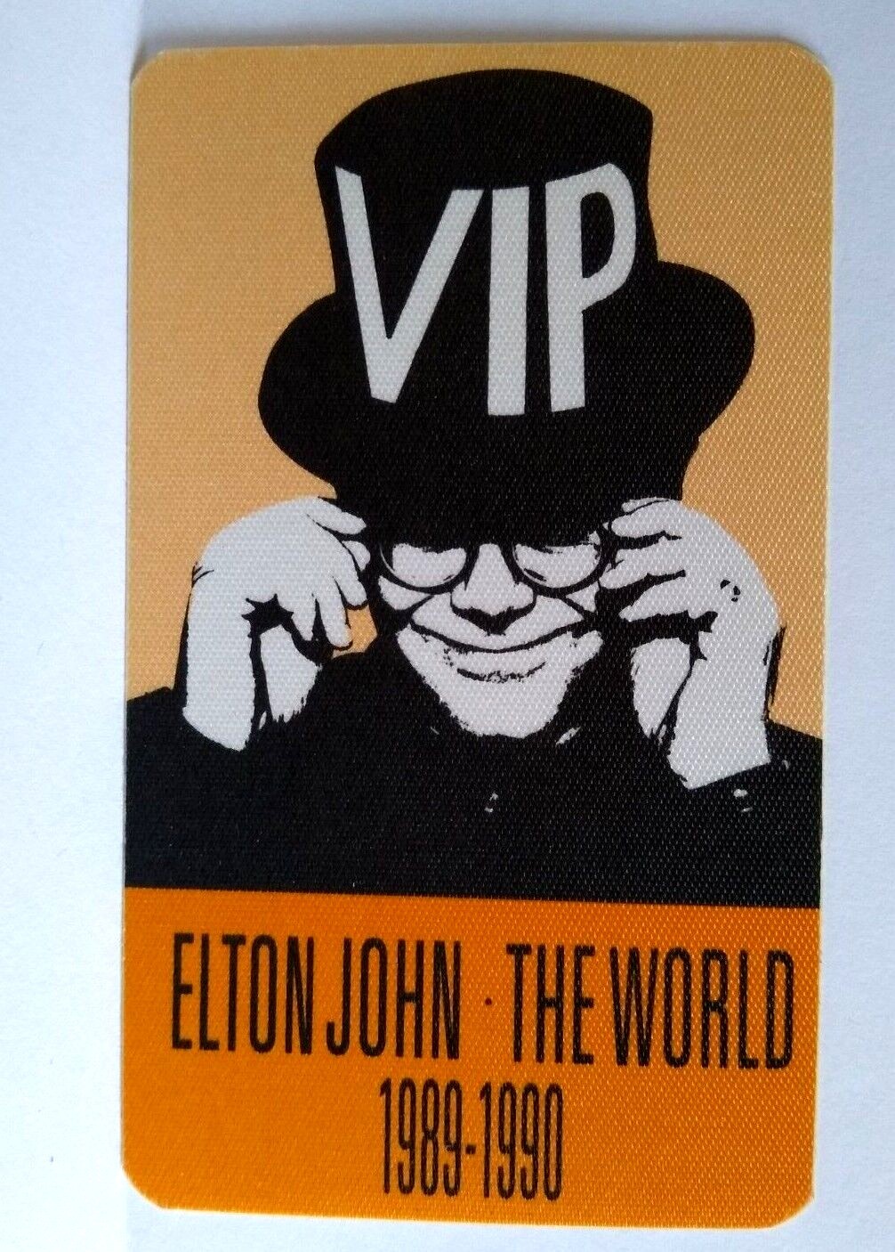 Elton John Backstage Pass Original Vintage 1989 – 1990 The World Tour Orange