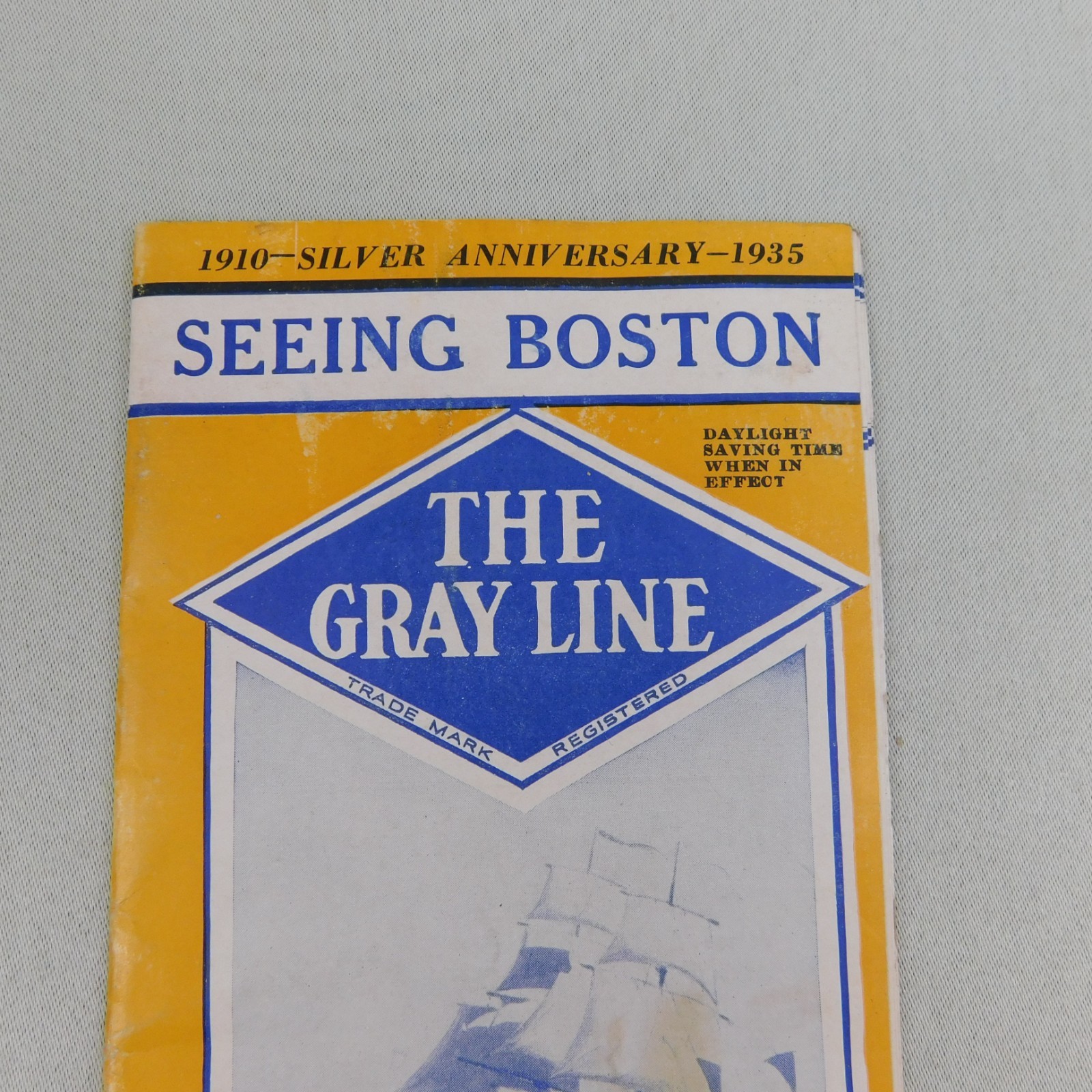 Vintage 1935 Gray Line Boston Sight Seeing Tour Travel Brochure USS Constitution