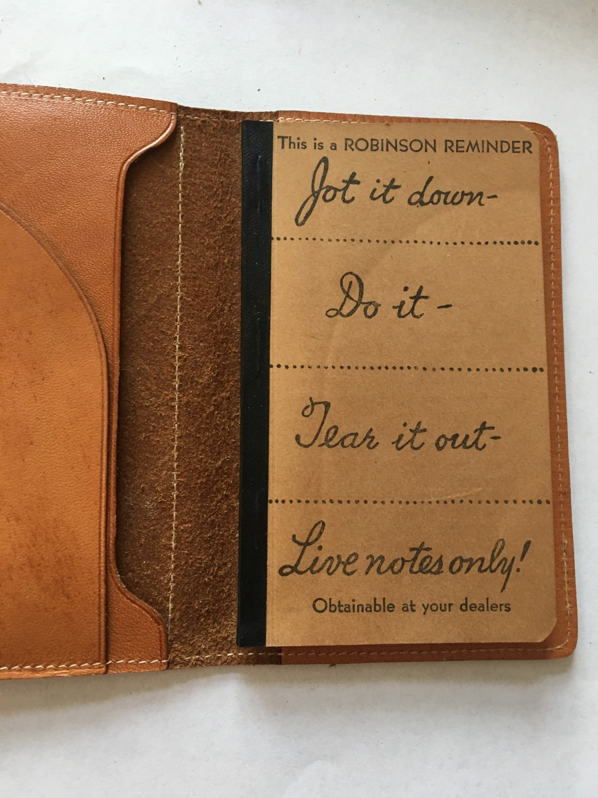 1940’s ? Robinson Reminder Note Pad