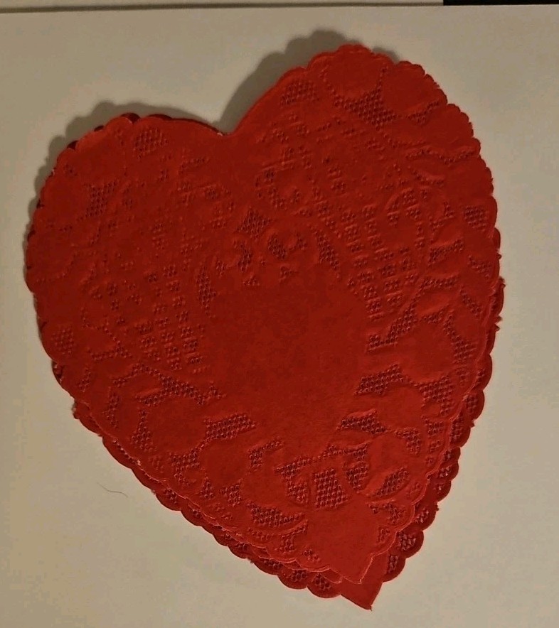 182 Paper Doilies, White, Pink, Red. Hearts, Circles, Tulips, Ovals, Rectangles
