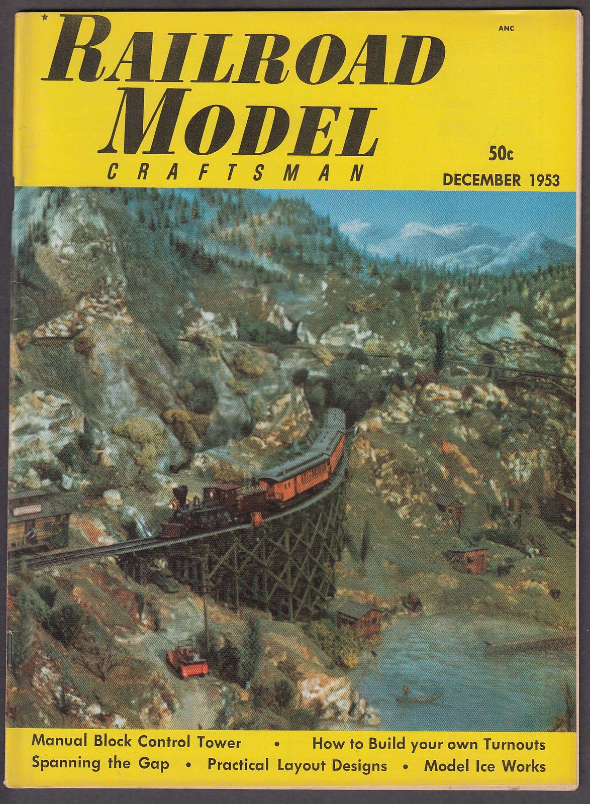 RAILROAD MODEL CRAFTSMAN Manual Block Control Tower Turnouts Ice Works + 12 1953