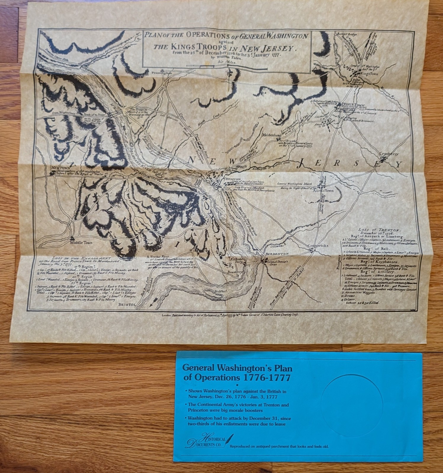 Plan Of Operations of G. Washington1776-77 New Jersey Historical Documents Map