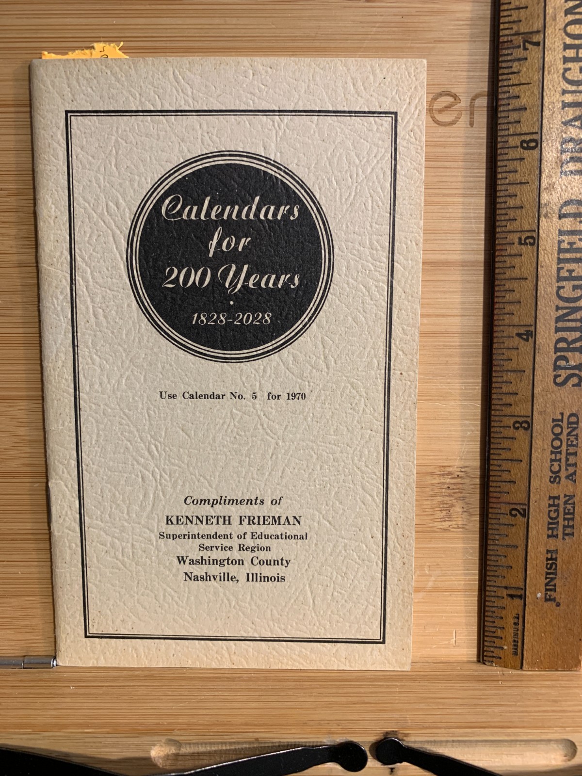 Nashville Illinois Washington County Kenneth Frieman Calendars for 200 Years