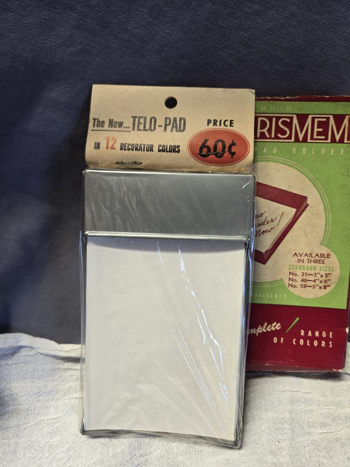 1960s Vintage MorrisMem Telephone Blank Paper Pad With Memo Pad Holder USA Made