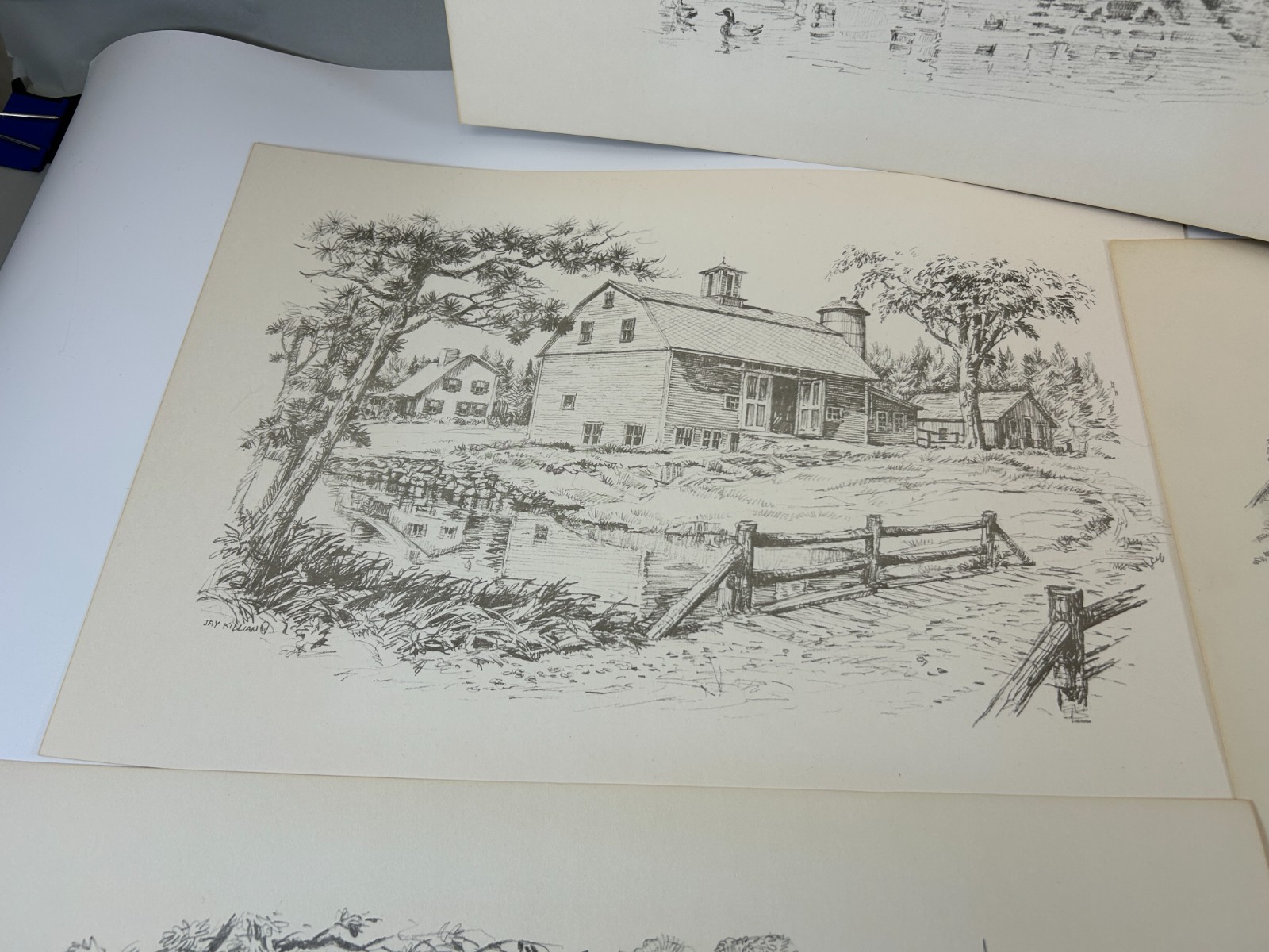 5 Covered Bridges Farmhouses Farms Coloring Pictures Posters Paintables Vintage