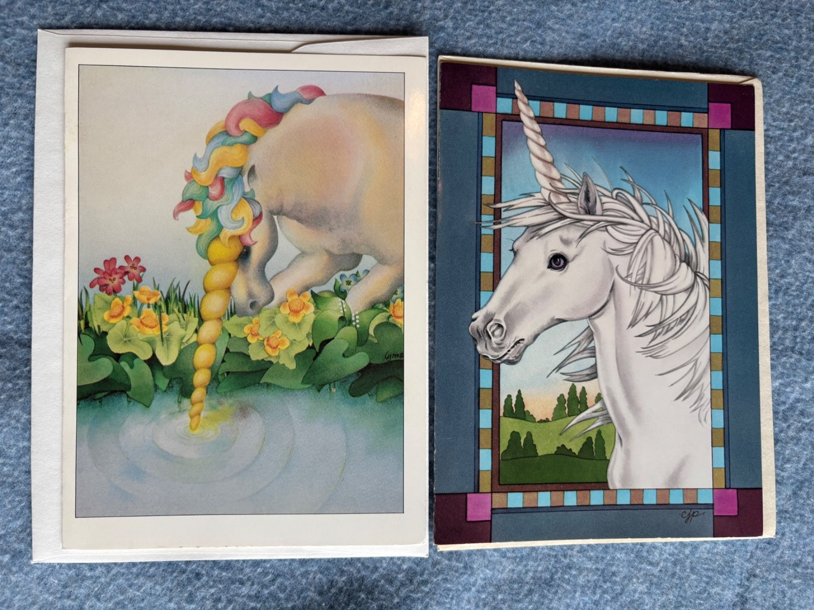 Lot of 13 Assorted Unicorn Greeting Cards, Unused Unsigned with Envelopes
