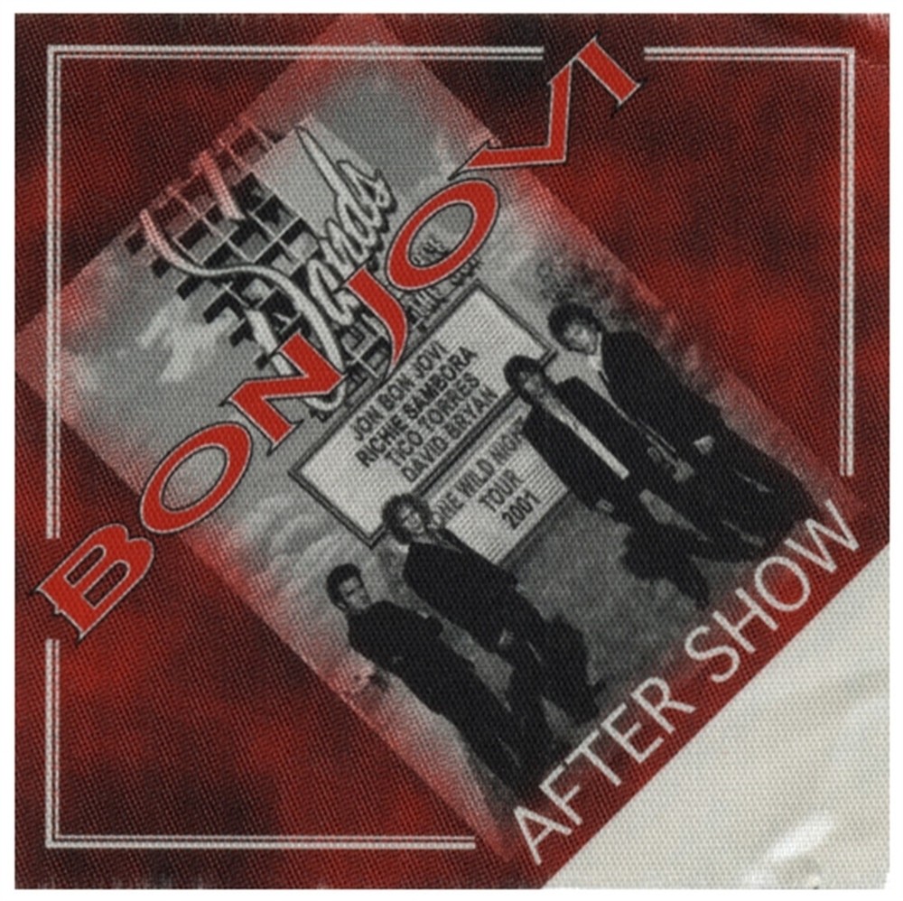 Bon Jovi 2001 One Wild Night concert tour After Show Backstage Pass