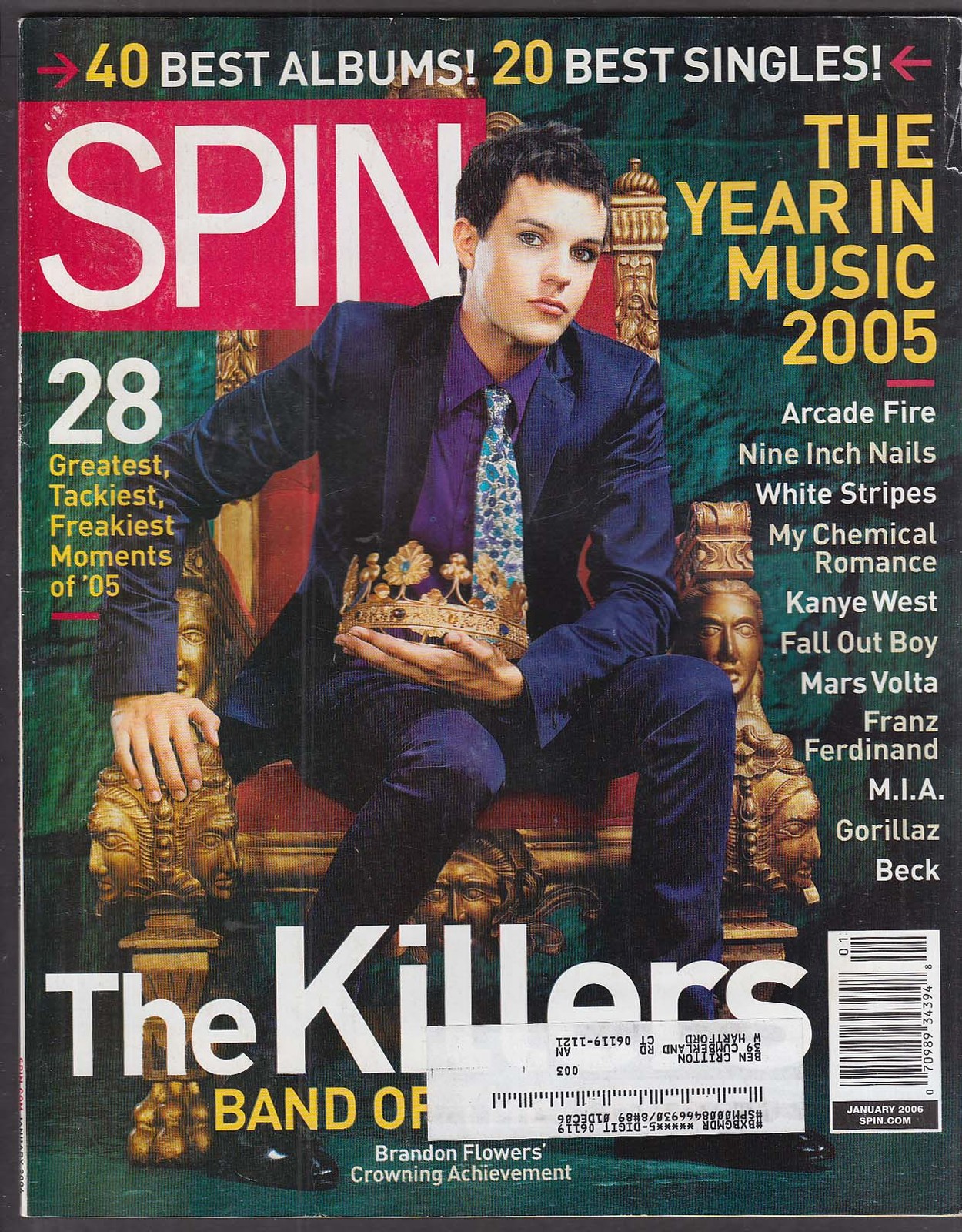 SPIN Killers Brandon Flowers Arcade Fire Nine Inch Nails White Stripes ++ 1 2006