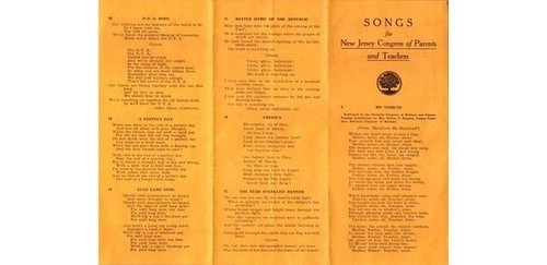 NJ PTA Songbook Battle Hymn Ode to NJ 1900s Education & Patriotic Songs