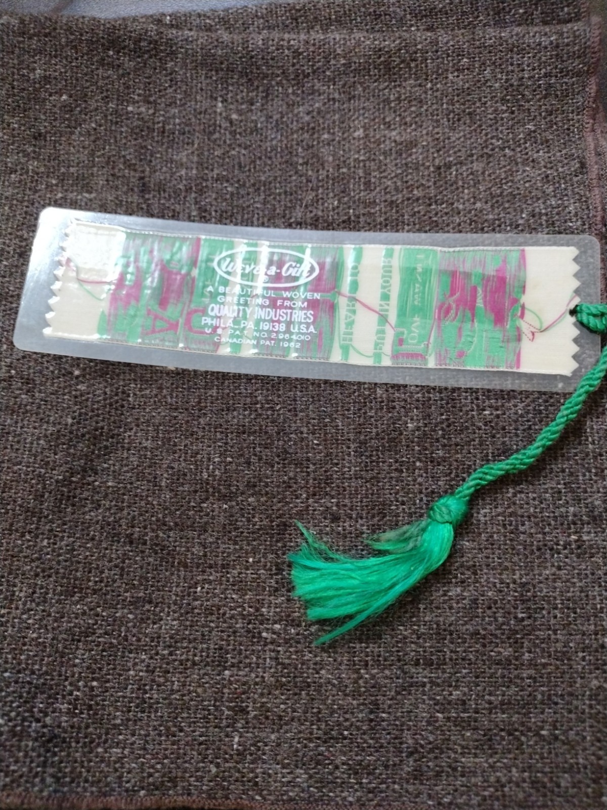 Vtg Weve A Gift Woven Bookmark Love Give It Away Birds Tassel Sound Of Music