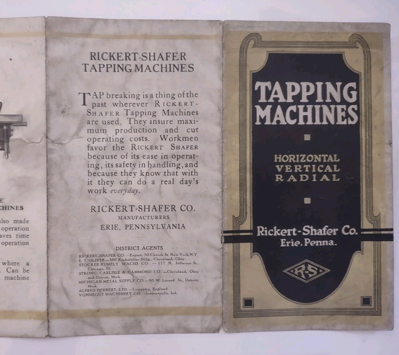 1940s Rickert-Shafer Manufacturers Erie PA Brochures Tapping Machines Die Heads