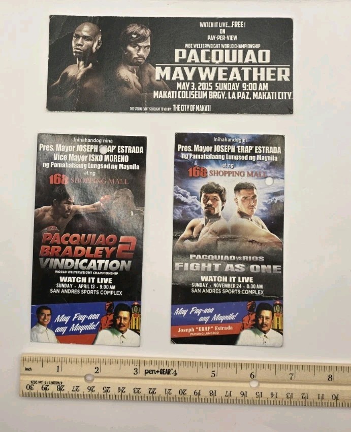 2013-2015 Philippines Manny Pacquiao Fight w/ Bradley,Rios & Mayweather Flyer.3p