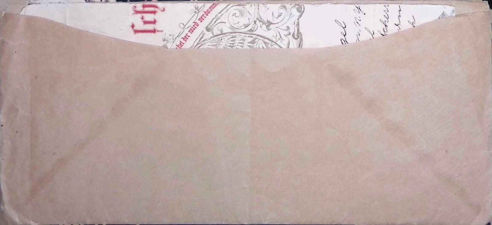 Early 1900s Tan Envelope w/ Handwritten Letter & Printed Return Address