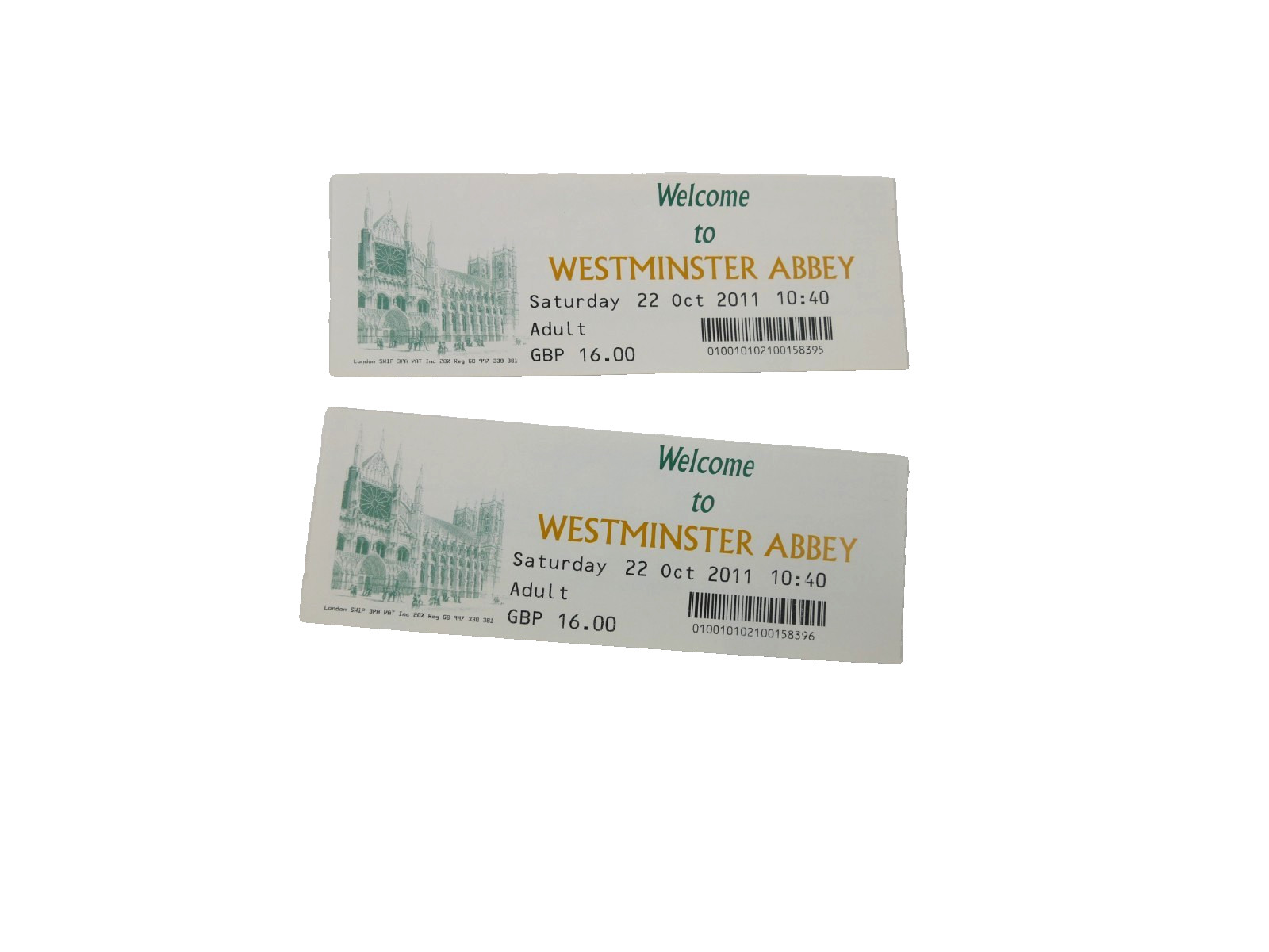 Souvenir Tickets and Tube Map from London – Westminster Abbey Kensington Palace