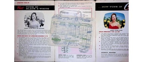 Sears Silvertone TV Owners Manual 4109 1968 Color Television Paperwork