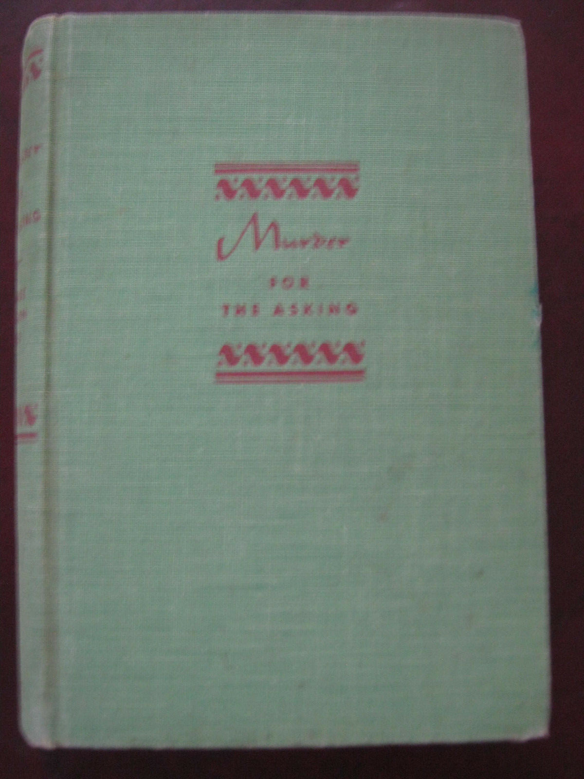 1st edition Murder For The Asking George Harmon Coxe SIGNED/ INSCRIBED 1939