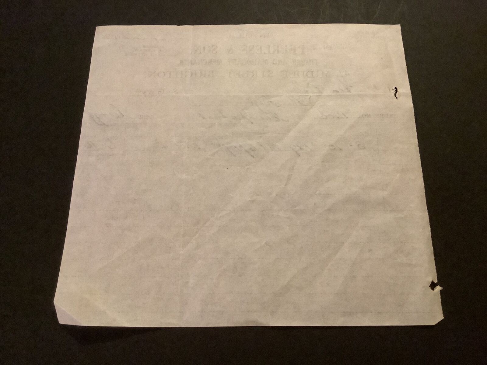 Peerless & Son Timber & Mahogany Merchants Brighton 1933 Receipt R41443