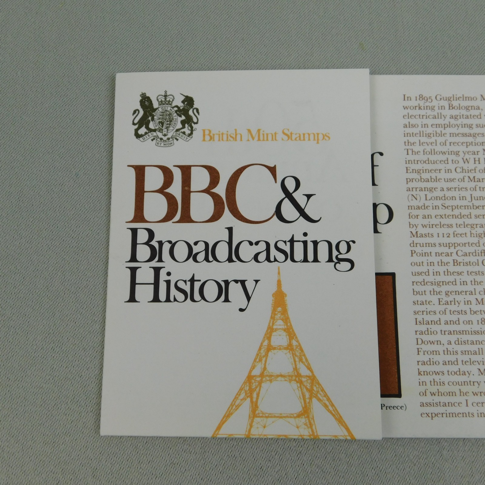 BBC Broadcasting History British Presentation Pack #43 1972 British Mint Stamps