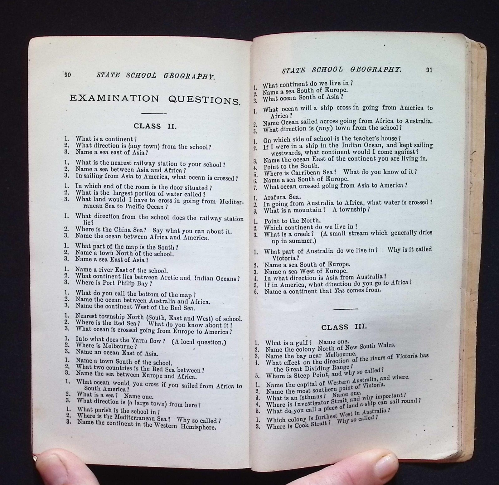 Australian State School Geography Class Book, Dawborn, Revised Programme 1898
