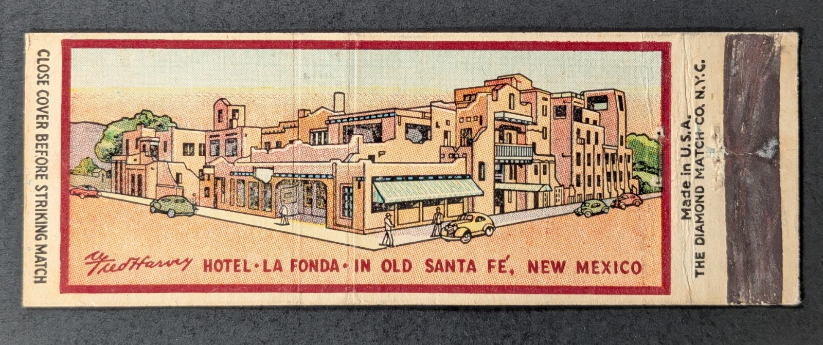 Vintage Hotel La Fonda Santa Fe New Mexico Matchbook Cover