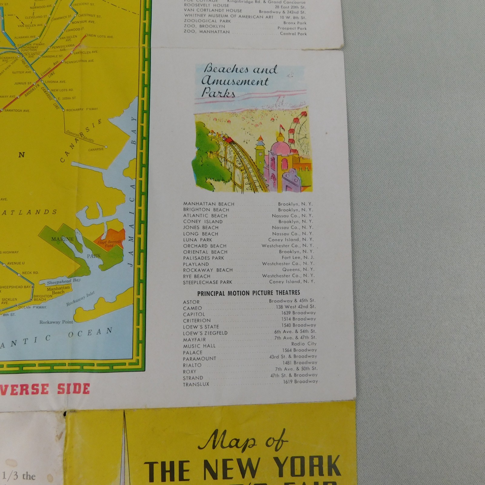 Vintage 1939 Map of The New York World’s Fair Transit Map of Greater New York