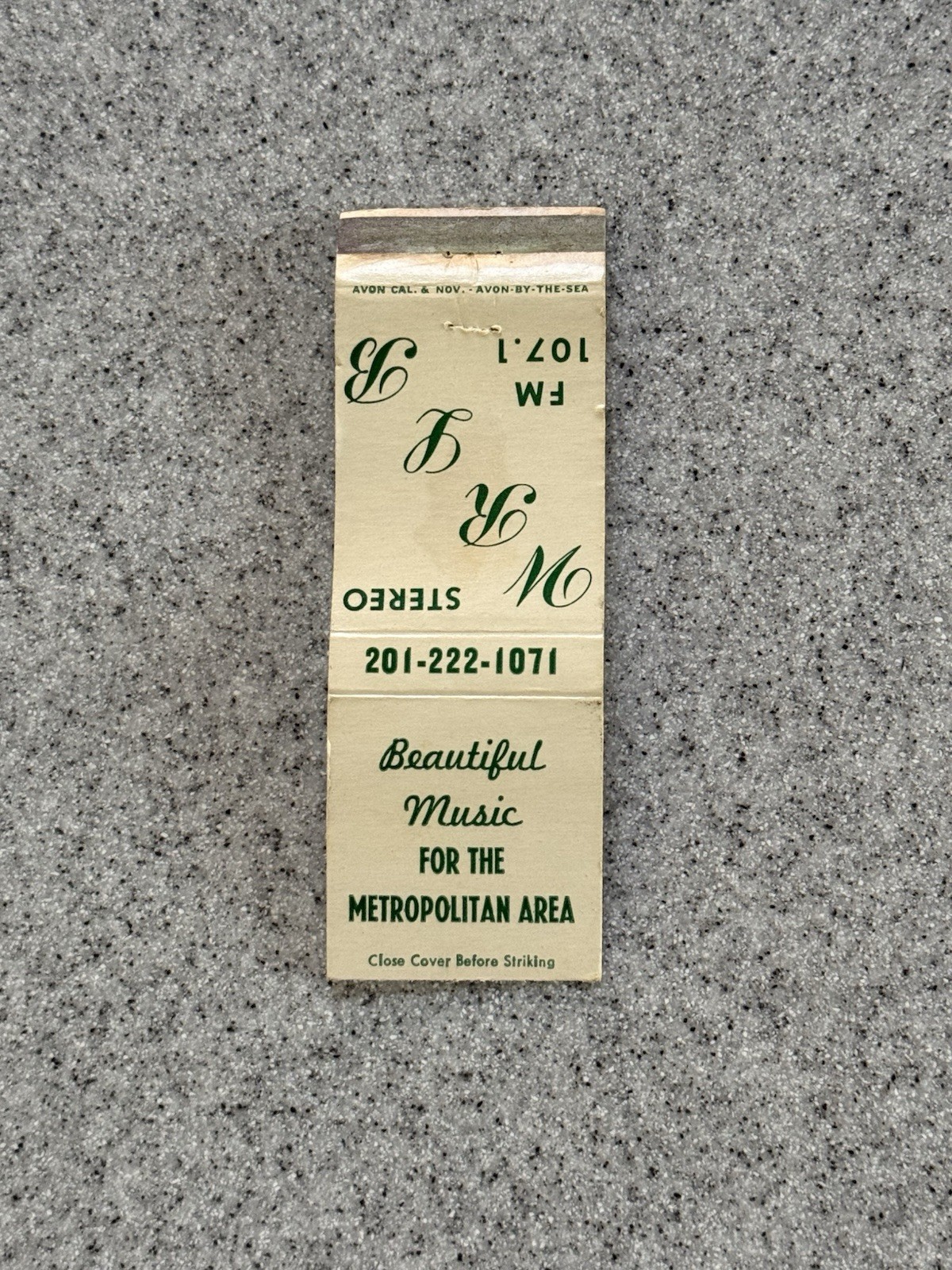 Long Branch Avon By Thr Sea New Jersey Radio Station Vintage Matchbook Cover K1
