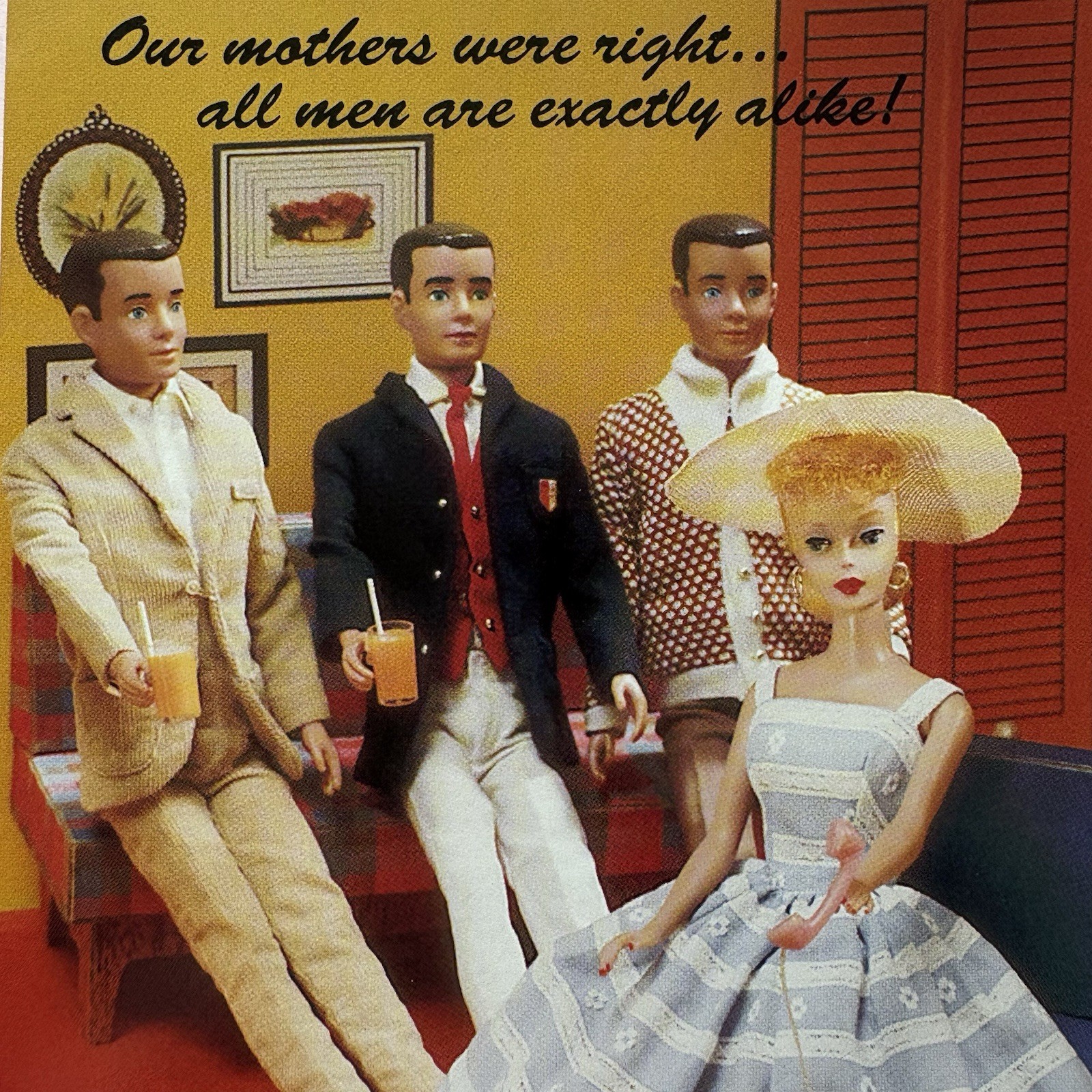 1994 Hallmark Barbie Doll Blank Note Cards “All Men Are Exactly Alike” & Barbies