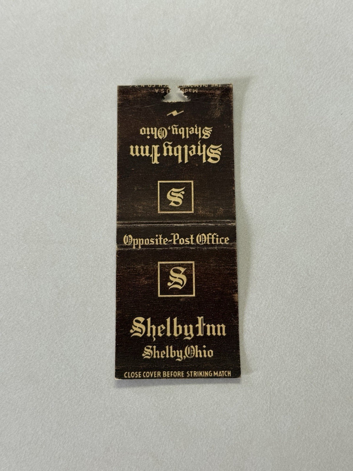 Shelby Inn Shelby Ohio Matchbook Cover 500