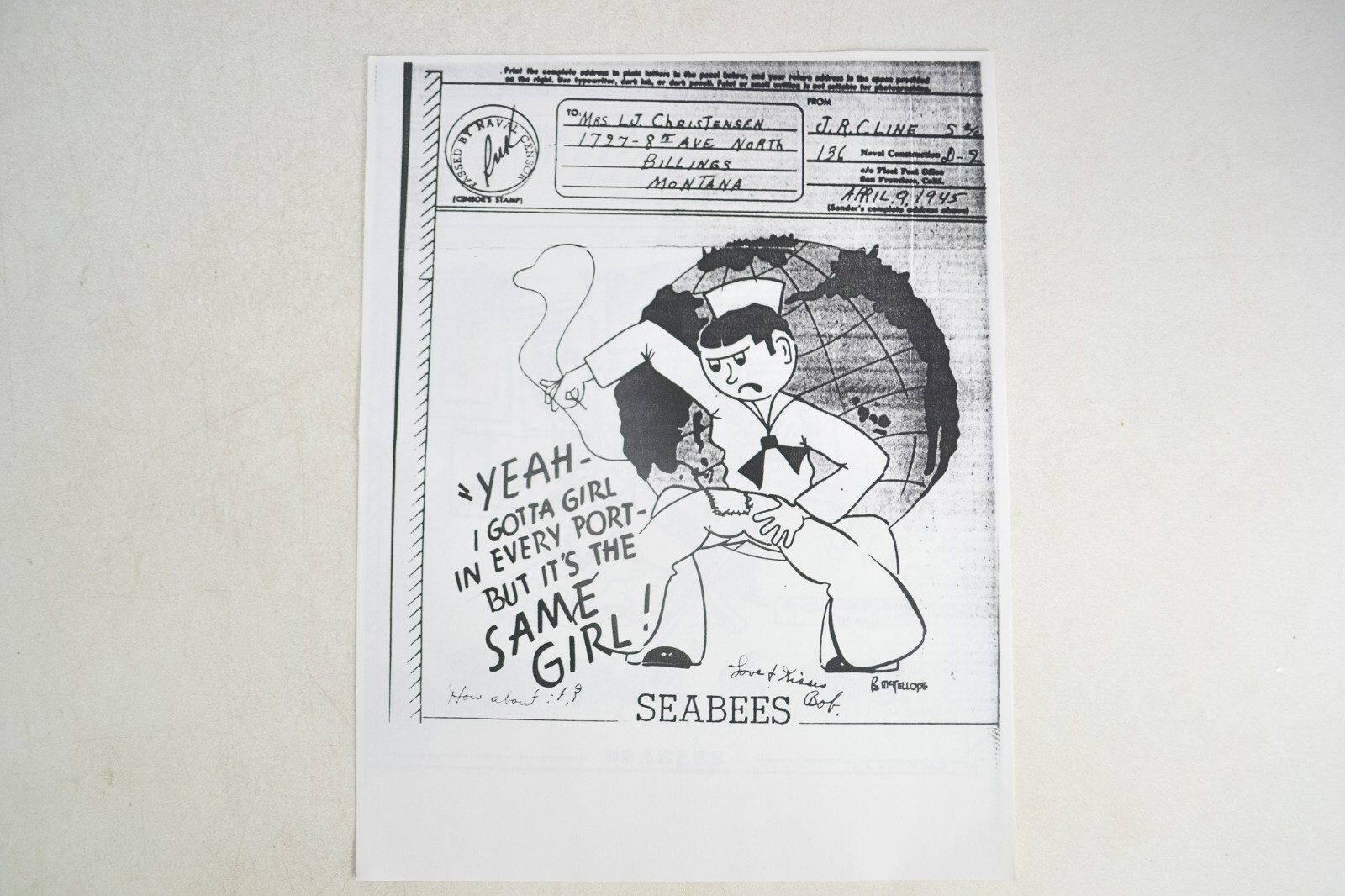 Modern Photocopies of WWII era 1943 Letters & Correspondence