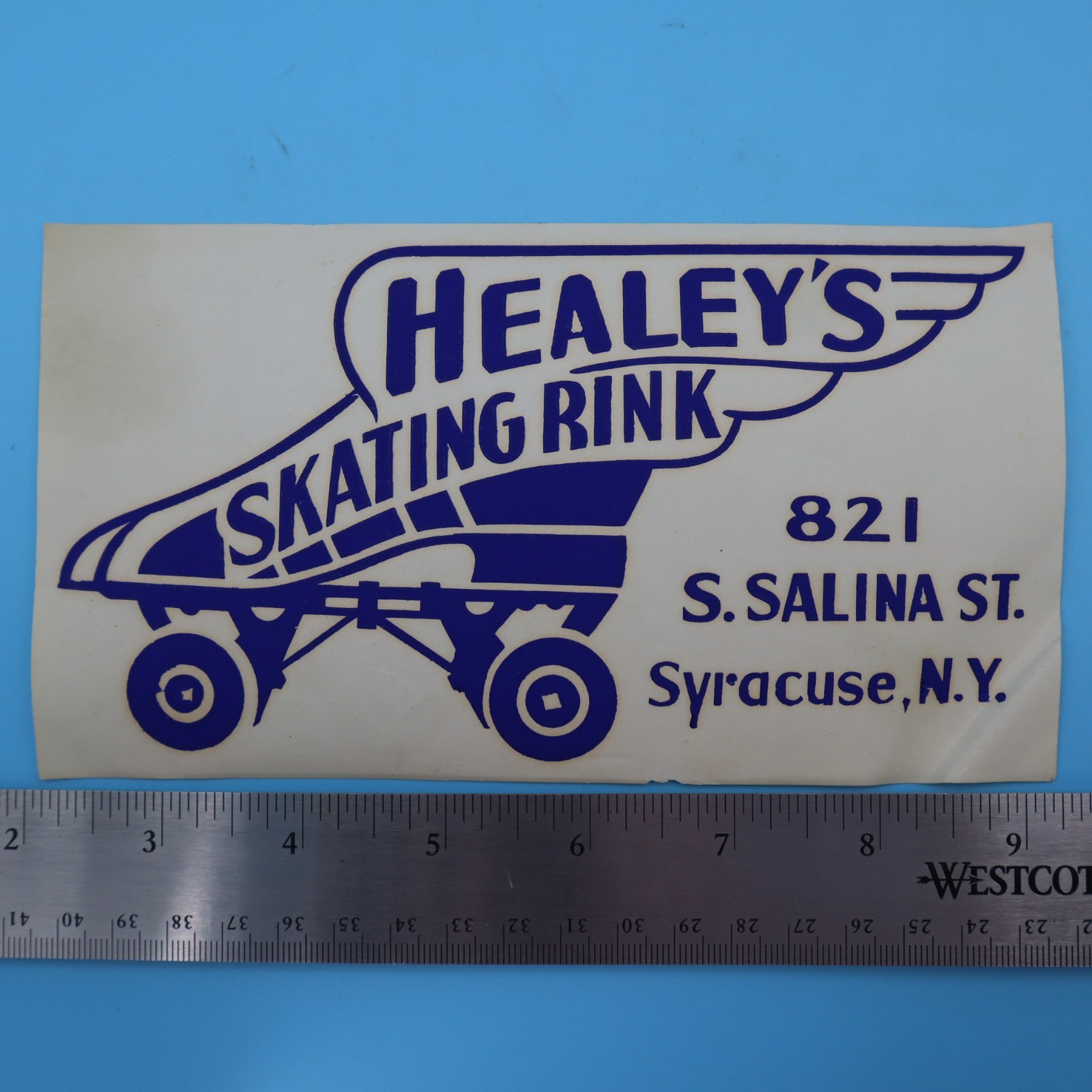 HEALEY’S 1940s SYRACUSE NY Vintage Roller Skating Rink Sticker Label Decal Rare