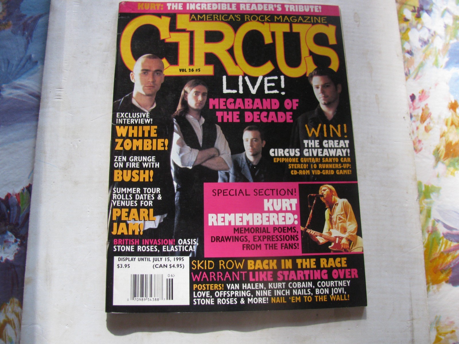 1995 JULY CIRCUS ROCK MAGAZINE VOL 26 NO 5 WHITE ZOMBIE BUSH PEARL JAM KURT