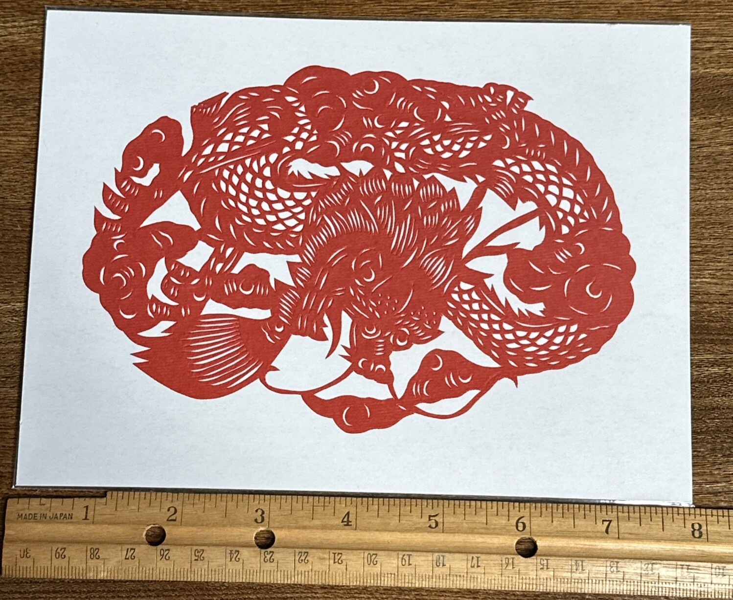 Chinese Paper Cuts Birds Butterfly Dragon Large Set 5 Red Single Pieces