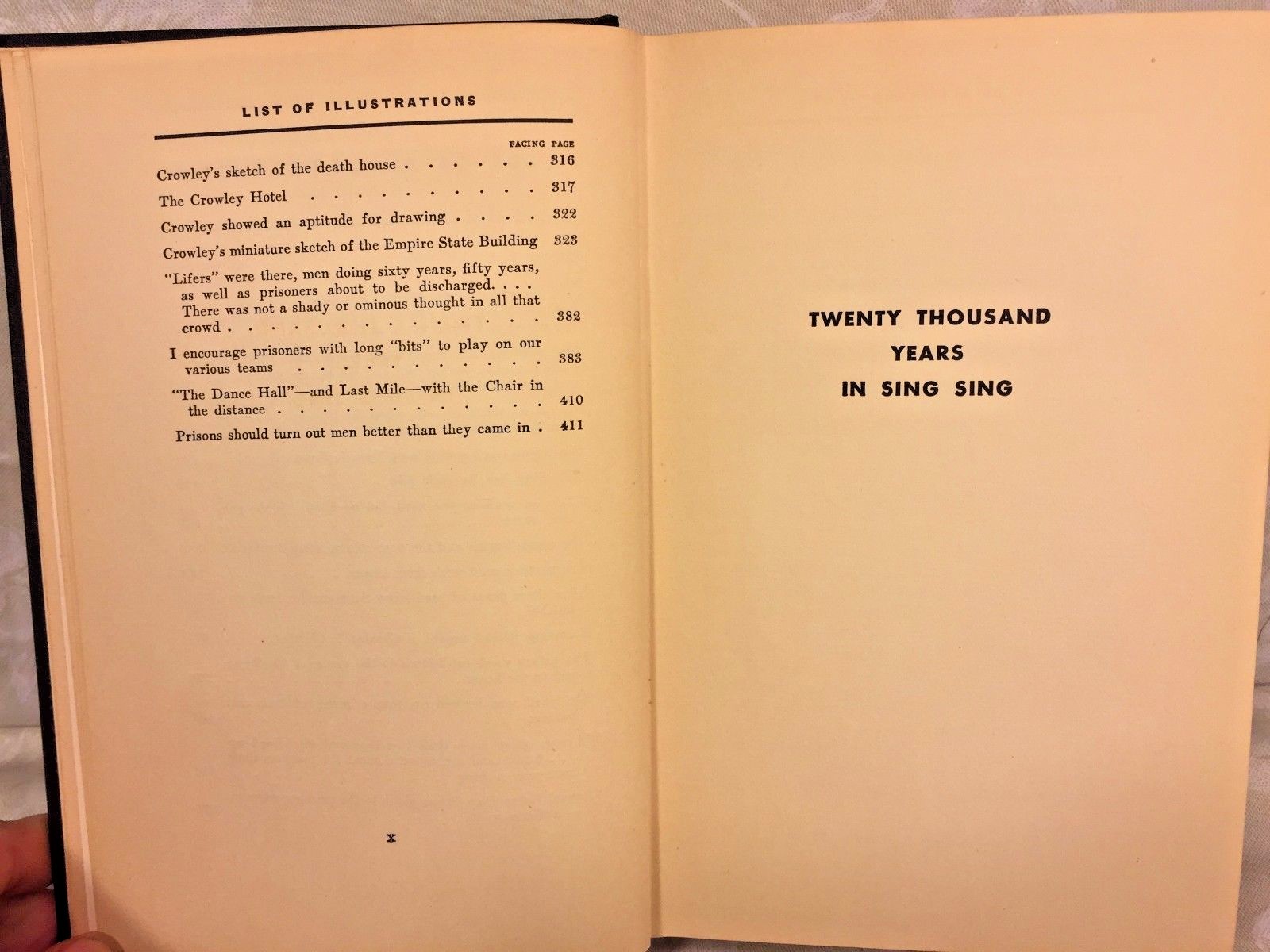 20000 Years in Sing Sing by Warden Lewes Lawes 1st Edition 1932 w/ Dust Cover