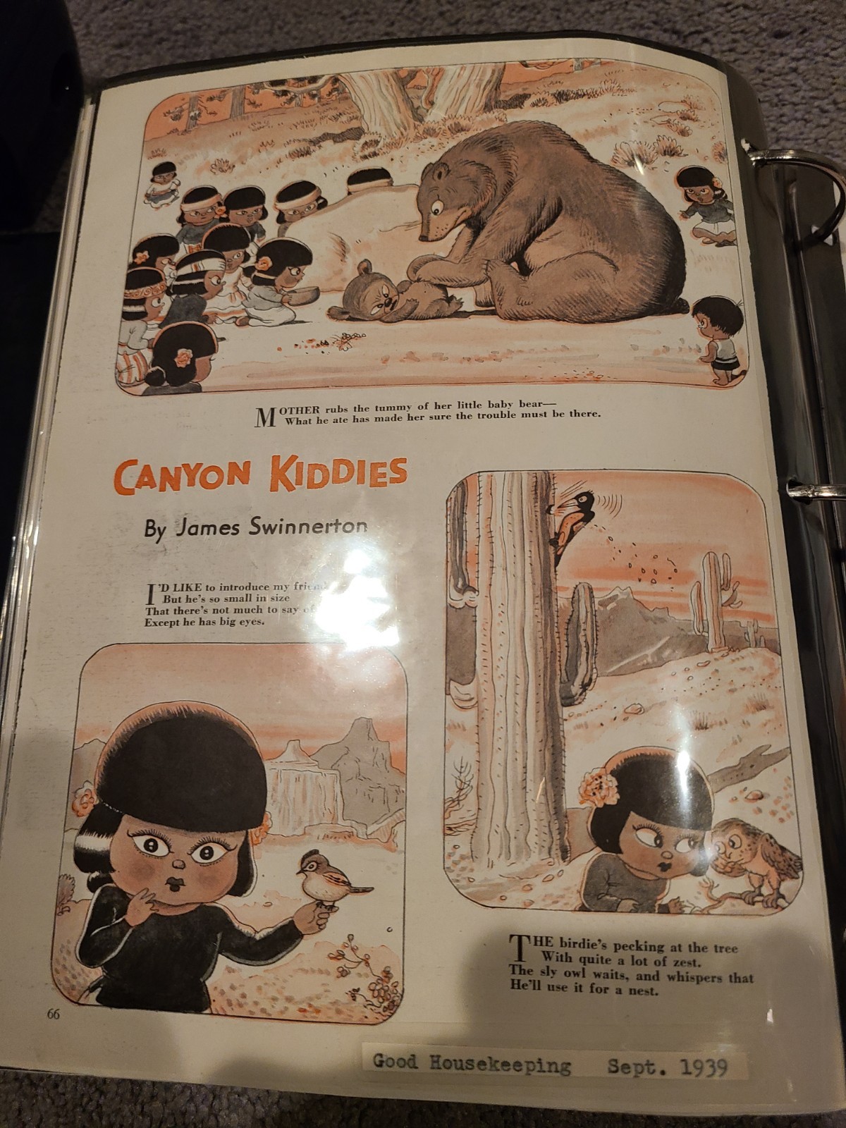 1936 Canyon Kiddies James Swinnerton Raccoon Wild Dove Vintage Print Ad Lot 10