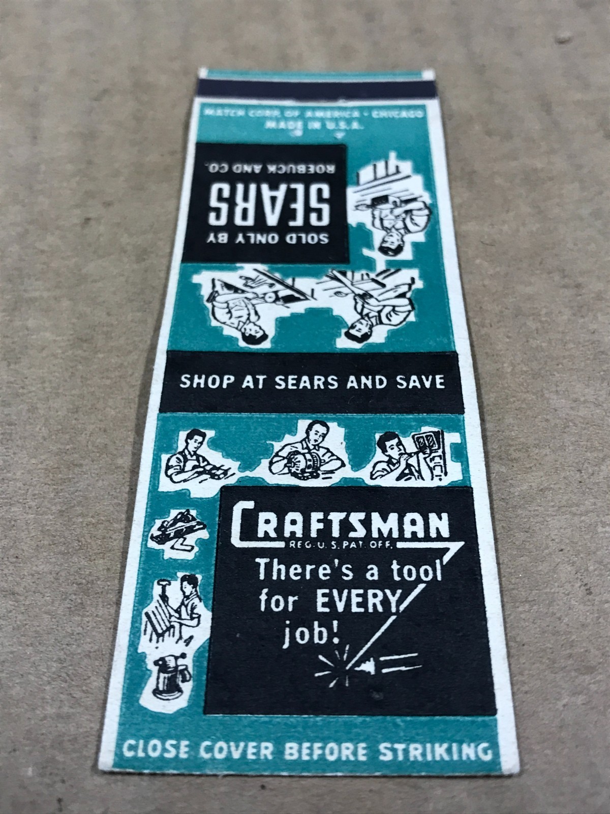 Vintage Sears/Craftsman Tools – Matchcover, Matchbook