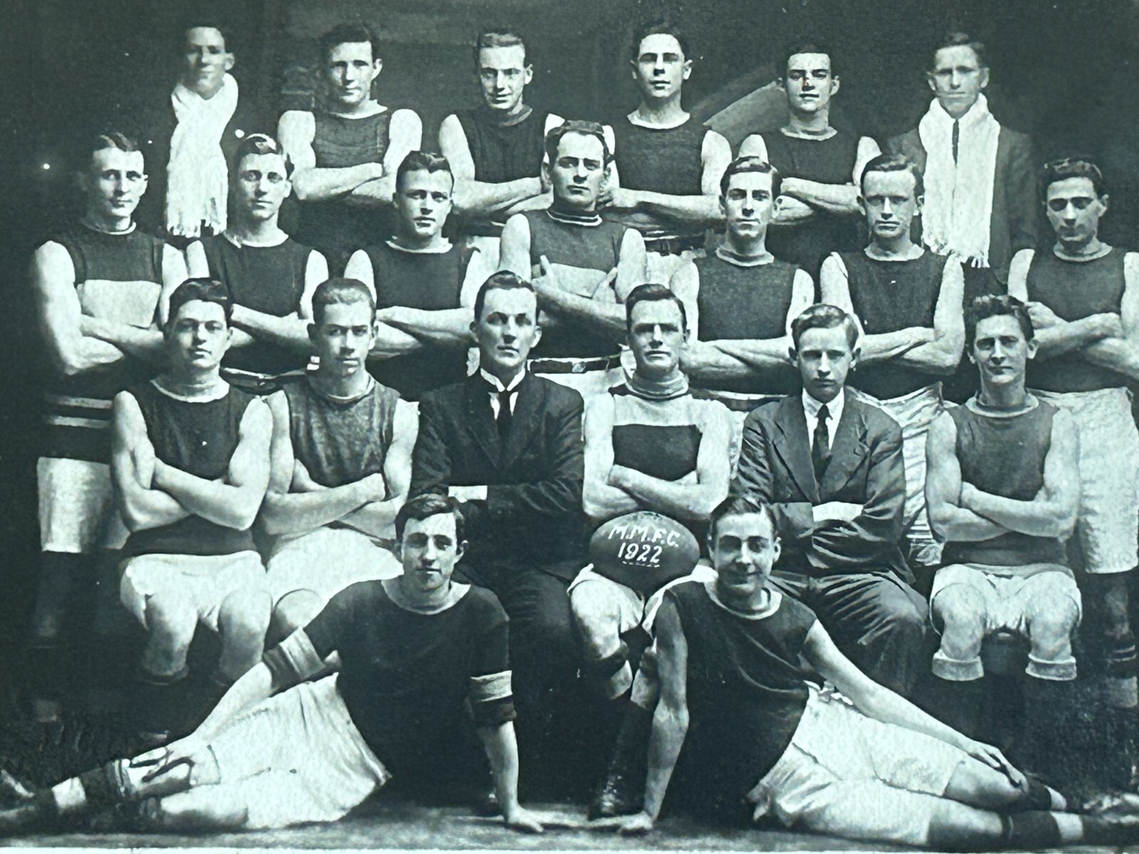 MMFC 1922 Football Club Photo B + W Adelaide Australia Photograph 3 x 4-5/8 Vtg